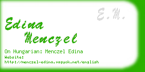 edina menczel business card